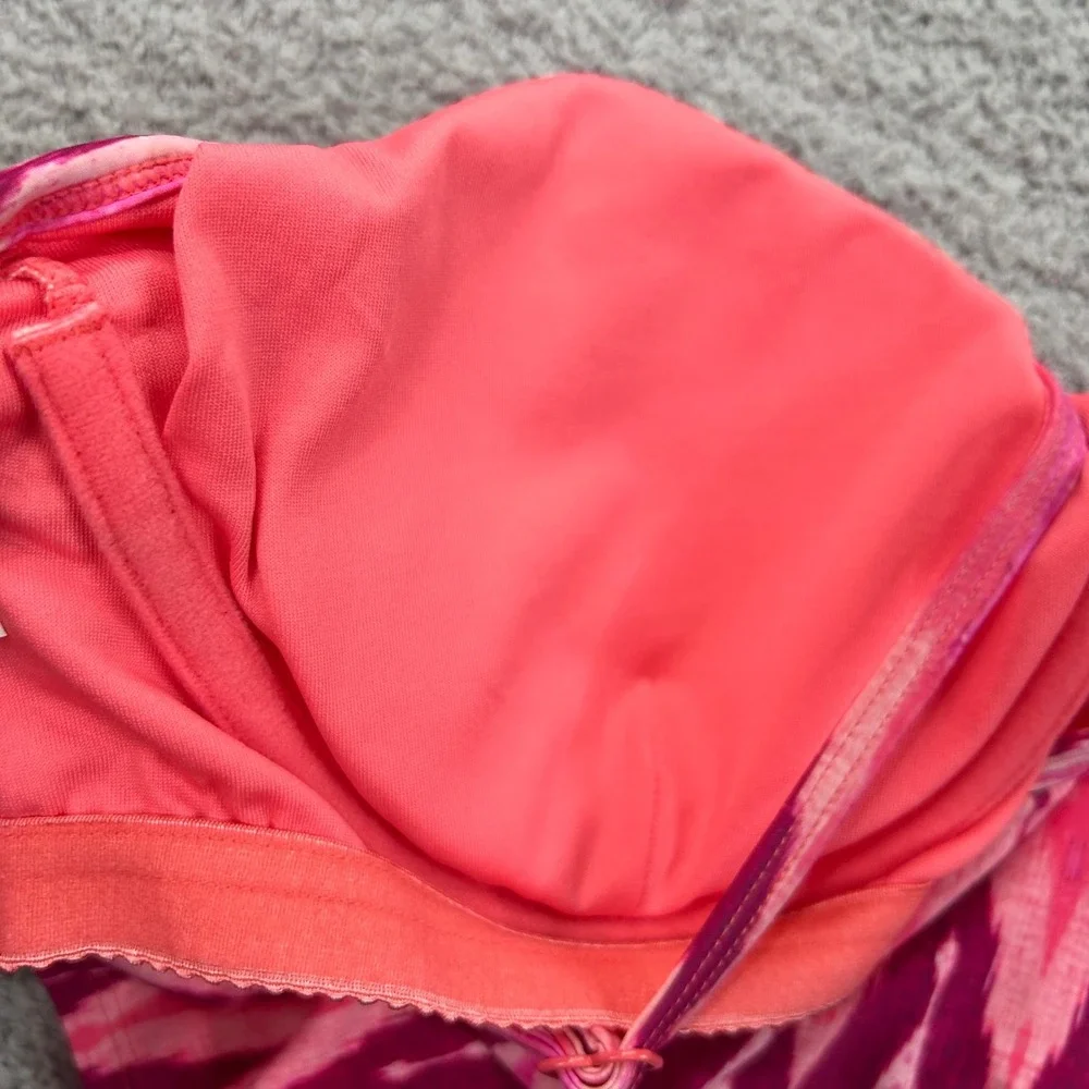 Beach House Tankini Top Ikat Ruched Pink 8 Boho Tropical Resort Swimwear Tankini